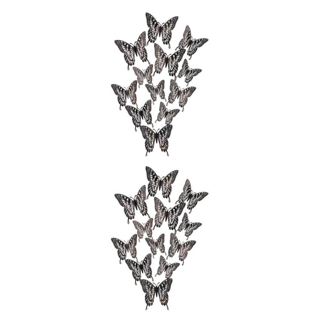 relayinert Decorative Butterflies Wall Stickers - Beautiful Addition To Home Multiple LK12 black 2Set