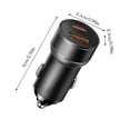 thumbnail image 3 of 66W 1 Type C 1 USB Interface Car Charger ABS Material Fast Charging for Smartphones Tablets, 3 of 6
