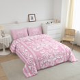 thumbnail image 3 of Erosebridal Ensembles de Couette à Fleurs Damassées Roses Format Simple, Couettes et Duvets Rétro Boho, Déco Hippie Mandala, Réversible, 3 of 7