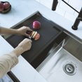 thumbnail image 2 of Stylish 16 7/8" Black Workstation Cutting Board, 2 of 11