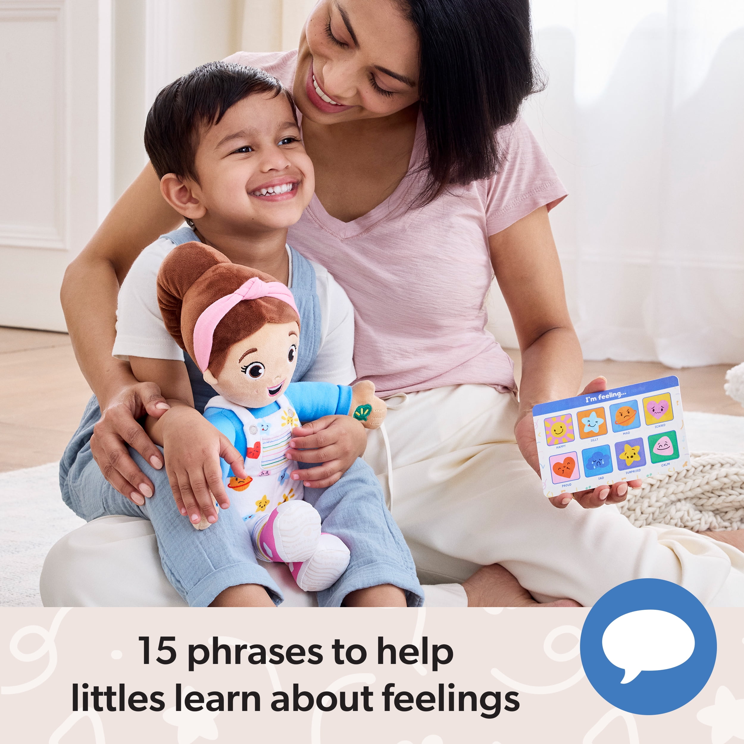 Ms. Rachel, Big Feelings Speak & Sing Doll, jouet interactif de 40,6 cm avec 4 chansons et 15 répliques, jouets pour filles et garçons de 6 mois à plus de 3 ans