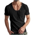 thumbnail image 1 of Chbgutlmr Chemises d'Été pour Hommes Col Rond Manches Courtes T-Shirts Moulants Amples Décontractés avec Poches, 1 of 9