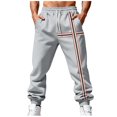thumbnail image 2 of Ceisia Men Solid Color Loose Casual Pants Elastic Waist Drawstring Sports Gift Work Trousers, 2 of 9