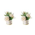 thumbnail image 4 of kurtrusly Artificial Flowers With Vase Add Of Color And Style To Any Room Indoor rose white 2Set, 4 of 6