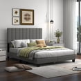 thumbnail image 2 of Costway Queen Upholstered Platform Bed Frame Mattress Foundation Box Spring Needed Gray, 2 of 10