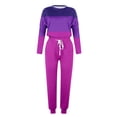 thumbnail image 5 of Yuyuzo Ensemble 2 Pcs d'Automne pour Femme, Haut à Manches Longues à Blocs de Couleur Patchwork et Pantalon à Bas Resserré, Ensembles de Détente, 5 of 5