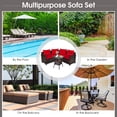 thumbnail image 4 of Costway 4PCS Outdoor Patio Rattan Furniture Set Cushioned Sofa Table Red, 4 of 10
