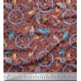 thumbnail image 1 of Soimoi Rayon Fabric Feather & Dream Catcher Home Decor Decor Fabric Printed Yard 42 Inch Wide, 1 of 3