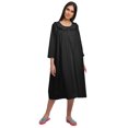 thumbnail image 1 of Moomaya Robe de Nuit à Patte de Boutonnage pour Femmes, Unie, à Manches Longues, 1 of 6