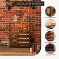 thumbnail image 2 of Ourlova 3-Tier Wine Bar Cabinet with Detachable Wine Rack and Storage Space Buffet Cabinet with Glass Holder and Mesh Door for Kitchen Living Room and Bar Rustic Brown, 2 of 6