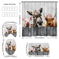 thumbnail image 3 of Bull Head Series Shower Curtain Polyester Waterproof Bathroom Curtain 4 Piece Set, 3 of 6