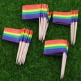 thumbnail image 2 of CIMAXIC fruit pick Pack of 100 Racing Flag Toothpicks Flag Picks Appetizer Toothpicks Fruit Sticks for Cocktail Party - Rainbow,1.18"X0.08"X2.56", 2 of 4
