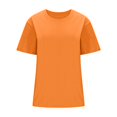 thumbnail image 4 of Plebaso T-Shirts en Coton pour Femmes à Manches Courtes, Col Rond, T-Shirts Basiques, Hauts Décontractés, Couleur Unie, Coupe Ample, 4 of 7