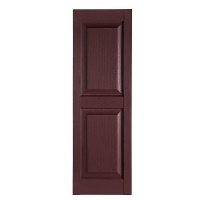 Volets Décoratifs Extérieurs à Panneau Surélevé Premier, Bourgogne - 15 x 71 Po