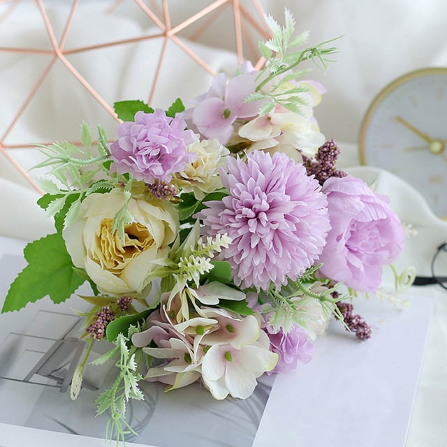 TopLLC Simulated Bouquet Of Home Decoration Flowers Simulated Rose Bouquet Of Small Handlebars Of Roses