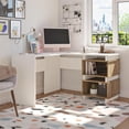 thumbnail image 3 of Novogratz Nelson 2 Way Desk, White and Natural, 3 of 9
