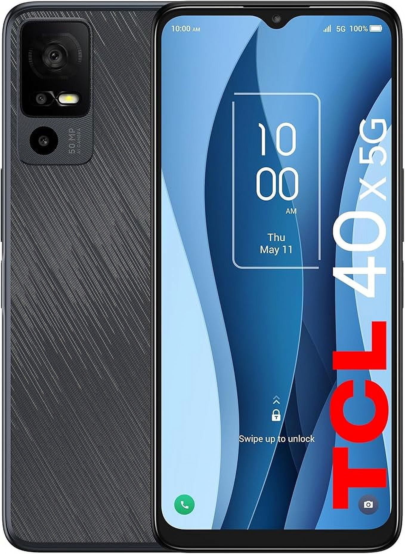 Restored TCL 40 X 5G Unlocked Cell Phone, 5G Android 13, 5000 mAh Smartphone, 50MP Main Camera, 6.56 Inch Mobile Phone, 64GB ROM up to 1TB with Micro SD Card, U.S. Version - Refurbished