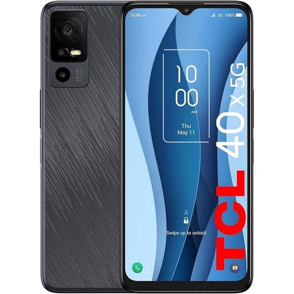 Restored TCL 40 X 5G Unlocked Cell Phone, 5G Android 13, 5000 mAh Smartphone, 50MP Main Camera, 6.56 Inch Mobile Phone, 64GB ROM up to 1TB with Micro SD Card, U.S. Version - Refurbished