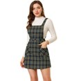 thumbnail image 1 of INSPIRE CHIC Robe Chasuble Trapèze à Carreaux pour Femme avec Boutons Décoratifs, 1 of 6