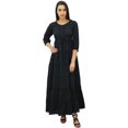 thumbnail image 1 of Bimba Robe Maxi d'Été en Coton à Manches 3/4 pour Femme, Taille à Cordon, 1 of 7