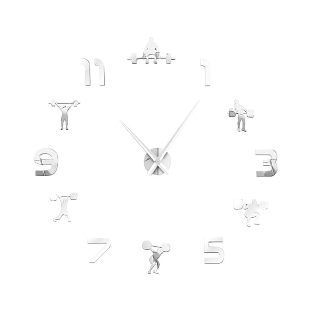 Japceit Large Fitness Wall Clock Diy Acrylic Clock for Home Decor