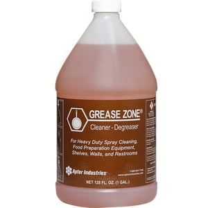 Apter Industries Grease Zone, Nettoyant et dégraissant pour les aliments sans danger, pour le nettoyage à usage intensif, l'équipement de préparation des aliments, les étagères et les murs, les salles de bains du restaurant, 1 C'est moi.