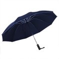 thumbnail image 1 of Summer Savings Clearance! EINCcm Compact Umbrella Compact Travel Umbrella Windproof Waterproof Stick Umbrella UV Protection Golf Umbrella 10 Rib Steel Umbrella Stand, Navy, 1 of 8