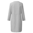thumbnail image 4 of Pntutb Robe de Mode pour Femmes Robe pour Femmes à Col Rond avec Poches et Boutons Robe Unie à Manches Longues, 4 of 5
