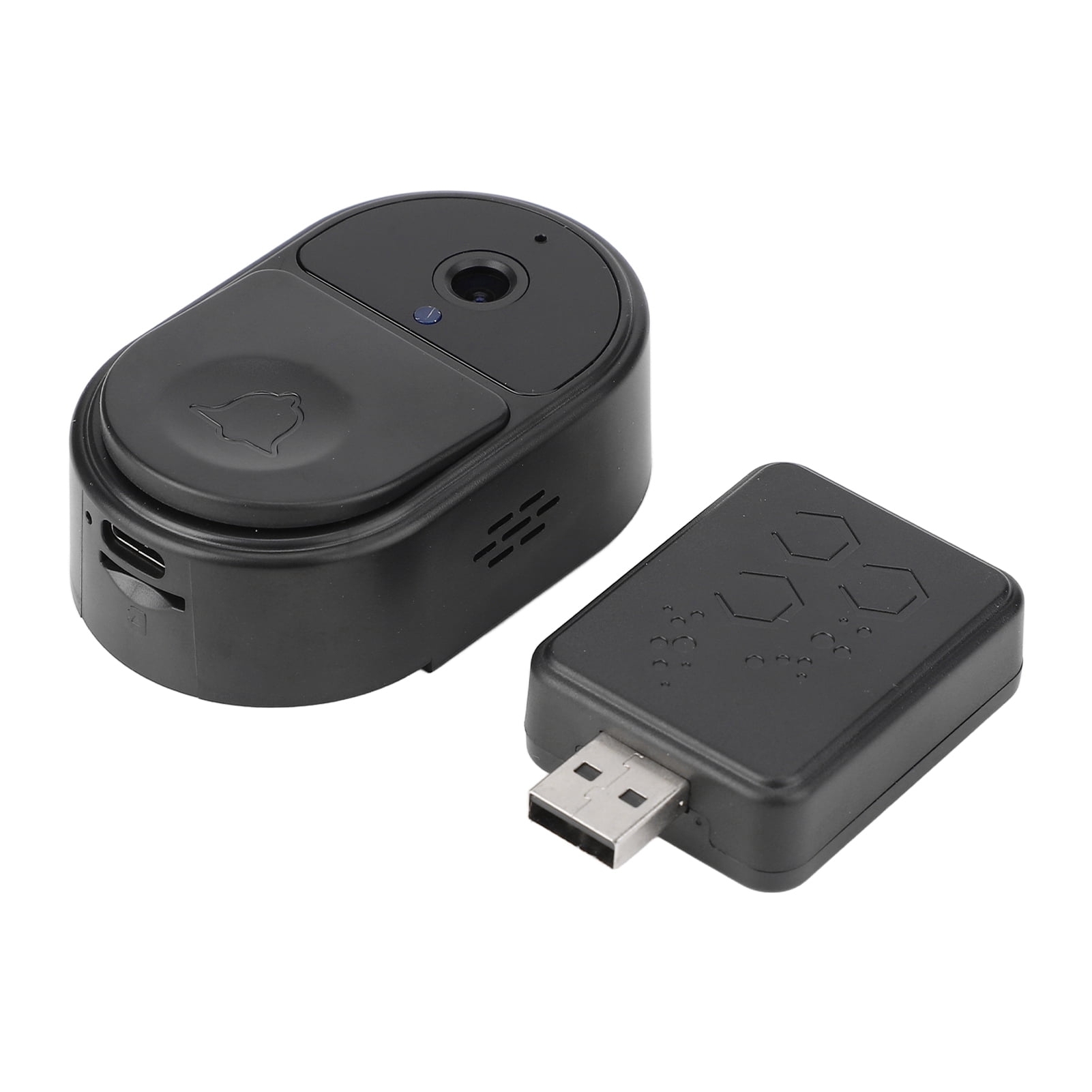 Doorbell Camera, Mobile Phone Remote Control WiFi Video Doorbell Camera Smart With Ding Dong Receiver for Home Black