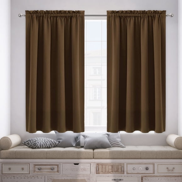 Iumwxz Rideaux Rideaux Isolation Thermique Économie d'Énergie Rideaux de Chambre et de Cuisine Rideaux Scandinaves Couleur Unie Rideaux en Soie Rideaux Occultants Bruns Vacances Voyage