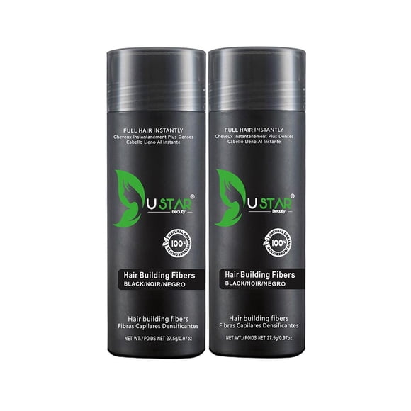 2 Pack - Ustar Hair Building Fiber Black 0.97 oz/27.6 g