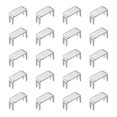 thumbnail image 1 of Unique Bargains 20Pack Zipper Stoppers, #8 Top & Bottom Stops for Rescue Repair, Silver Tone, 1 of 6