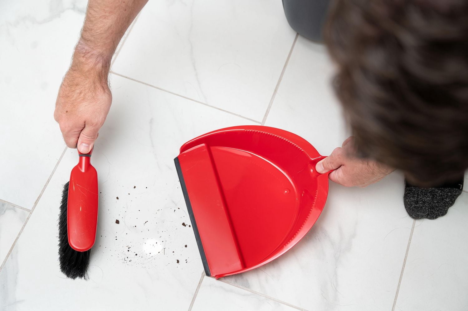 Vileda Dustpan Set - Soft Bristle Brush, Compact Size