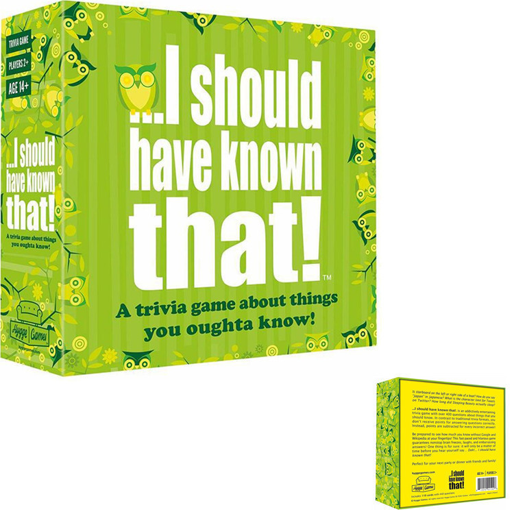 SUYUNG board game card game- I should have known that! Trivia Game Green