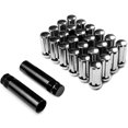 thumbnail image 1 of Krator 24x Chromé 14x1.5 Écrous à Ergots Cannelés Compatibles avec la Jeep Grand Cherokee 2011-2016, 1 of 3