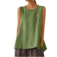 thumbnail image 1 of AherBiu Camisoles pour Femmes Décontractées à Col Rond, Couleur Unie, Sans Manches, Coupe Ample, Fente Latérale, Fluides, Camis, Chemises, Hauts, 1 of 6