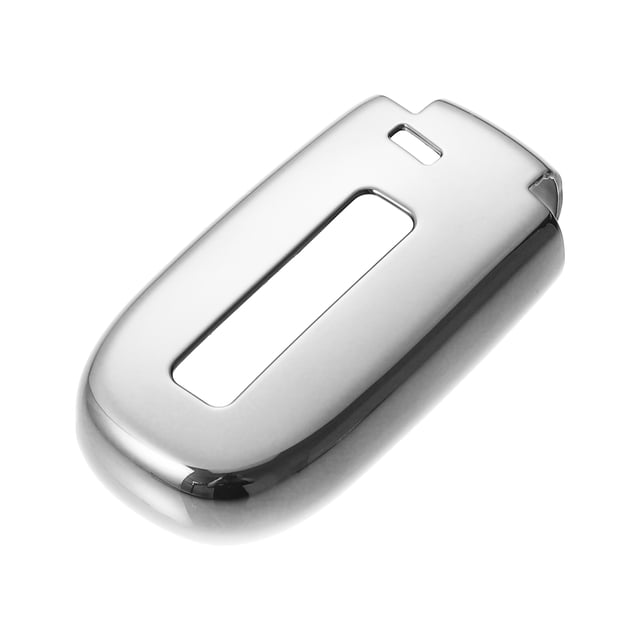 Unique Bargains TPU Key Fob Cover Case for Jeep Grand Cherokee 14-21 Key Fob Shell Protector Keyless Remote Smart Key Holder Silver Tone