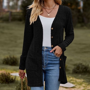 Babysbule Cardigans pour Femmes Liquidation Mode Féminine Rayures Brossées Manches Longues Manteau Cardigan pour Femmes Haut Blouse Liquidation