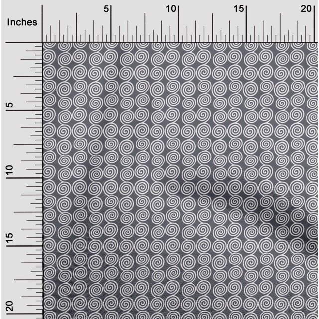 oneOone Silk Tabby Fabric Spiral Block Printed Craft Fabric BTY 42 Inch Wide