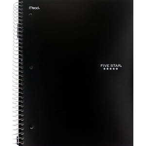 Five Star® 1 Subject 11"  Black Notebook