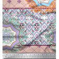thumbnail image 1 of Soimoi Poly Georgette Fabric Check & Mandala Patchwork Print Fabric by the Yard 52 Inch Wide, 1 of 3