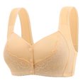 thumbnail image 1 of Timegard Bras for Women Plus Size Lace Front Closure Button Wide Strap Wireless Bras Comfy Everyday Bras, 1 of 2