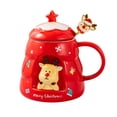 thumbnail image 2 of Vaidha Christmas Ceramic Mug Cute With Spoon Lid Large Capacity Household Ceramic Water Cup, 2 of 3