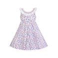 thumbnail image 1 of Girls Dress O-neck Backless Smocked Embroidery Ruffle Vintage Sleeveless 8 Years, 1 of 6