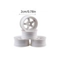 thumbnail image 4 of 4 Pieces52mm Elastic *RC Car Tires Wheel Rims Hub Lightweight Racing Tyres Good Friction On-road Crawer Assembly Accessories Five Star/White, 4 of 6