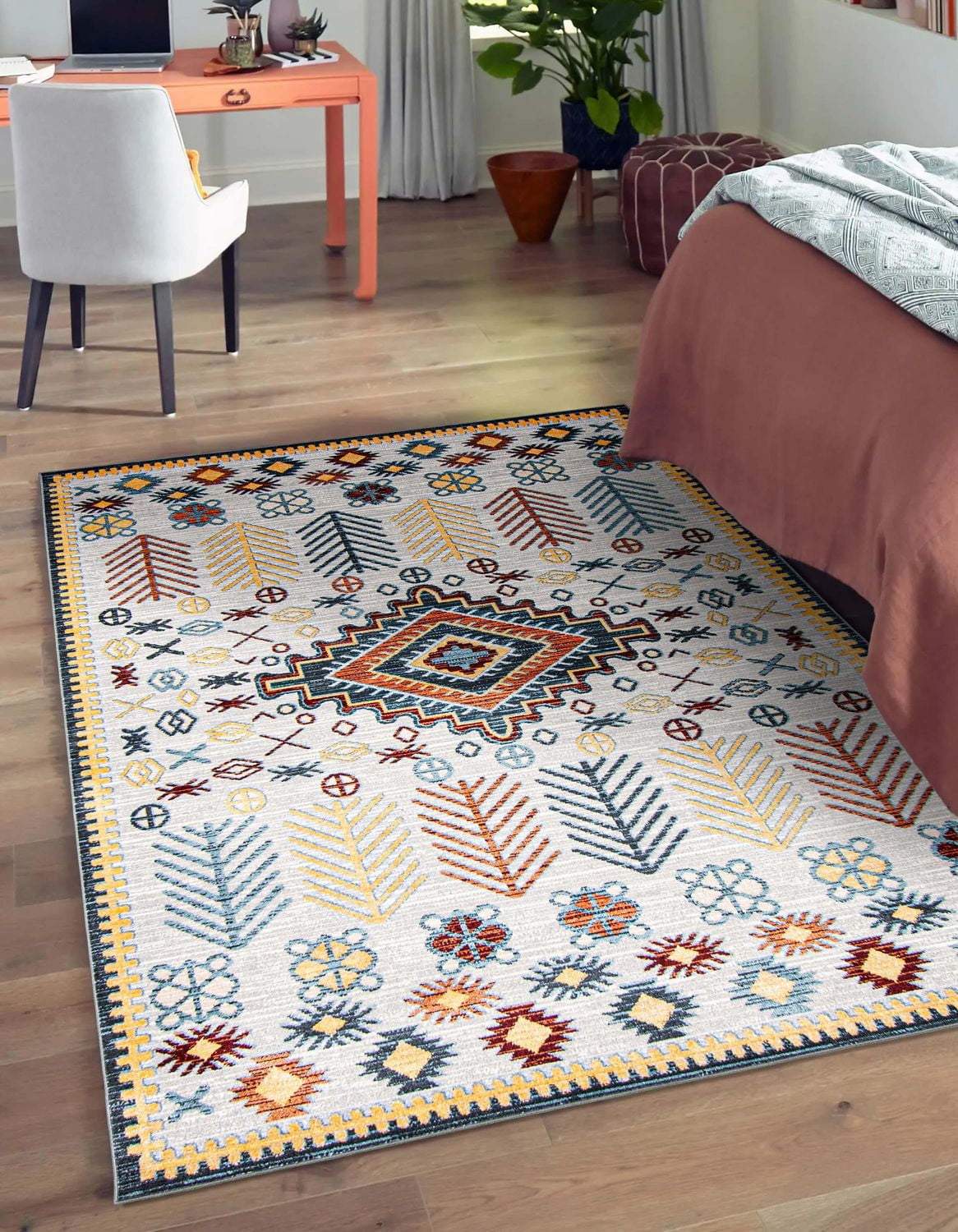 Tapis Lavable ECARPET Sud-Ouest pour Chambre, Salon, Chambre d'Enfant, Couloir
