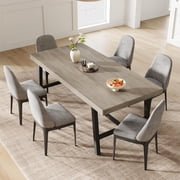 Industrial Dining Table for 6-8, 78.7" Long Wood Table with Metal Frame for Kitchen & Dining Room（Only Table）