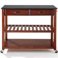 thumbnail image 3 of Crosley 2 Drawer Black Granite Top Kitchen Cart in Cherry, 3 of 8