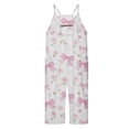 thumbnail image 5 of Girls Overall Bow Print Rompers for Girls Loose Casual Rompers with Pockets Clothes for Girls 8-10 Y, 5 of 5