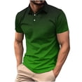thumbnail image 2 of Chemise à Manches Courtes pour Homme, Haut Décontracté à Col Rabattu avec Boutons, Tissu en Polyester Respirant pour Usage Quotidien, 2 of 6